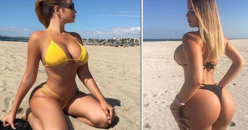 Жена первый раз надела на пляж стринги фото